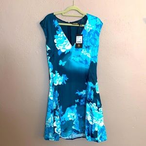 Roberto Cavalli Blue & White Silk Butterfly Dress